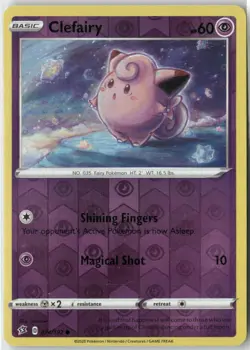 Clefairy 074/192 Common Rebel Clash Pokemon Reverse Holo Moderately Played - Image 1