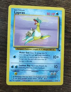 Pokemon Fossil Non Holo Rare Lapras 25/62 NM - Image 1