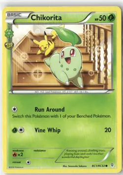 Chikorita RC1/RC32 Common Generations Pokemon Moderately Played - Image 1