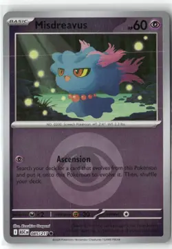 Misdreavus Energy Symbol Pattern 085/217 Ascended Heroes Pokemon Reverse Holo NM - Image 1