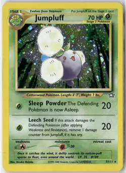Jumpluff 7/111 Rare Neo Genesis Pokemon Unlimited Holo Lightly Played - Image 1