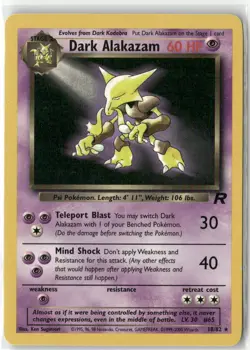 Dark Alakazam 18/82 Rare Team Rocket Pokemon Unlimited Moderately Played - Image 1
