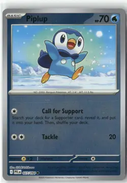 Piplup 027/094 Common Phantasmal Flames Pokemon Reverse Holo Near Mint - Image 1