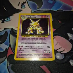 Pokemon TCG Alakazam 1/102 Base Set Unlimited 1999 Holo Rare - MP - Image 1