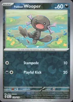 Paldean Wooper 129/193 Common Paldea Evolved Pokemon Reverse Holo Near Mint - Image 1