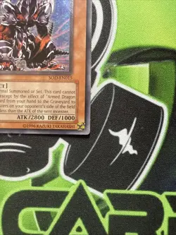 Yugioh Armed Dragon LV7 SOD-EN015 Ultimate Rare 1st Edition HP Damaged - Image 3