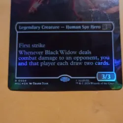 FOIL BORDERLESS Black Widow, Intel Expert Marvel Super Heroes Magic MTG card - Image 2