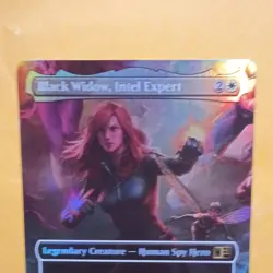FOIL BORDERLESS Black Widow, Intel Expert Marvel Super Heroes Magic MTG card - Image 3