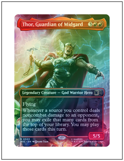 Thor, Guardian of Midgard, Borderless Foil, Marvel Super Heroes, Magic MTG NM - Image 1