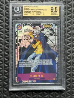 2025 One Piece Trafalgar Law OP05-069 Korean Manga SEC Promo BGS 9.5 Gem Mint - Image 1