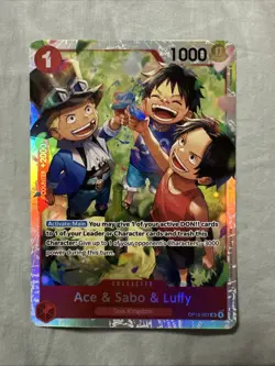 Ace & Sabo & Luffy OP13-007 SR One Piece Carrying On His Will Foil English - Image 1