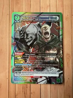 Union Arena TCG Reiner Braun (Armored Titan) UE10BT/AOT-1-061 SR NM - Image 1