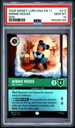 Disney Lorcana Minnie Mouse Mrs Cratchit 213/204 Winterspell Epic PSA 10 POP 4 - Image 1