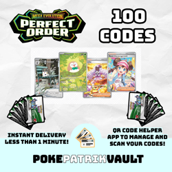 100 Perfect Order Pokemon TCG Live Code Cards – Instant QR and Message Delivery - Image 1