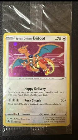 Pokemon TCG Special Delivery Bidoof SWSH177 Sealed Mint! Promo Card - Image 1