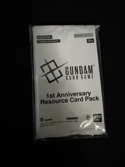 Gundam Card Game 1st Anniversary Resource Card Pack Sealed Bandai Set of 8 - Image 1