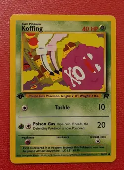 Koffing 1st Edition Pokemon Card Team Rocket 58/82 Near Mint very sharp card - Image 1