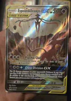 Pokemon TCG Espeon & Deoxys GX SM240 Black Star Promo Holo Card MP - Image 1