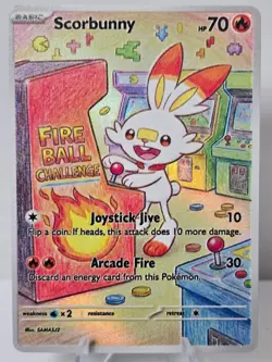 Scorbunny Fan Art Card — Arcade Series (Unofficial, Non-TCG) - Image 1