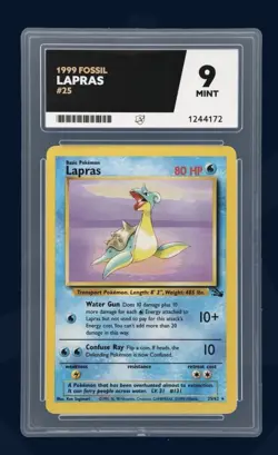 Pokemon Lapras Non Holo Rare Card 25/62 ACE 9 WOTC 1999 1st Edition Fossil - Image 1