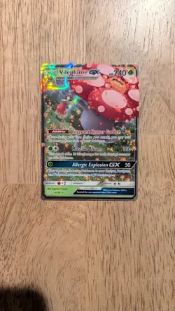 Pokemon Vileplume GX Ultra Rare Holo Full Art Cosmic Eclipse SM12 4/236 TCG Card - Image 1