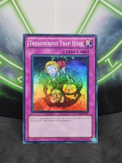 Yugioh Treacherous Trap Hole TU03-EN005 Super Rare LP - Image 1