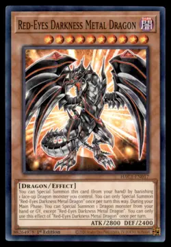 Yu Gi Oh! Red Eyes Darkness Metal Dragon HAC1 EN017 HAC1 1st Edition 3 Card Lot - Image 1