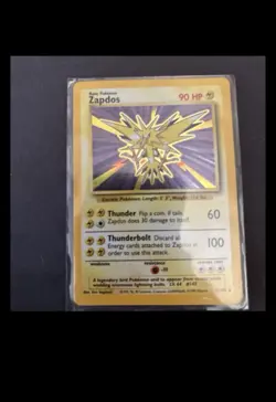 1999 Pokemon TCG Base Set Zapdos Holo Rare Card 16/102 Mp - Image 1