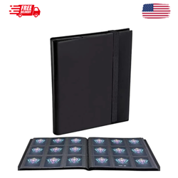 360 Card Pocket Binder with Elastic 9 Pocket Trading Cards Album Folder, Black - Image 1