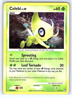 Celebi 7/123 Mysterious Treasures MP Pokemon Card - Image 1