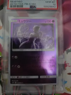 2019 Mewtwo Detective Pikachu Japanese Pokemon Card Psa 10 - Image 2