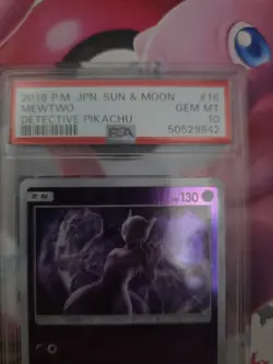 2019 Mewtwo Detective Pikachu Japanese Pokemon Card Psa 10 - Image 3