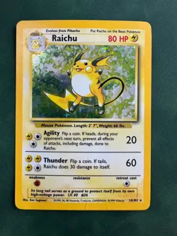 Pokemon TCG Raichu Base Set Holo Unlimited Rare - Image 1
