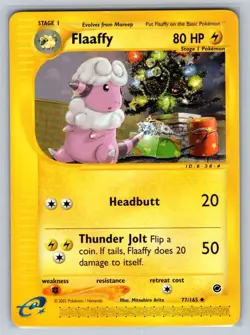 Pokemon Flaaffy Uncommon Regular 077/165 Expedition Base Set - Image 1