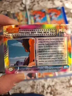 Trying Out the New Toy Pokemon Topps Mewtwo Strikes Back Movie NM Non-Holo - Image 2