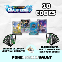 10 Chaos Rising Pokemon TCG Live Code Cards – Instant QR and Message Delivery - Image 1