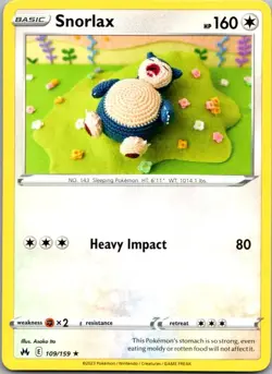 Snorlax 109/159 Rare Crown Zenith Pokemon Near Mint - Image 1
