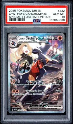 2025 POKEMON DRI EN-DESTINED RIVALS #232 CYNTHIA'S GARCHOMP EX PSA 10 - Image 1