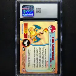 topps Pokemon TV Animation Series 1 Holo Foil #06 Charizard Fifth Print CGC 6 - Image 2