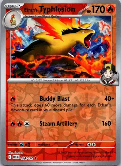 Ethan's Typhlosion 034/182 Rare Destined Rivals Pokemon Reverse Holo Near Mint - Image 1