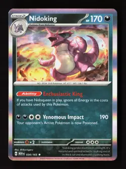 Nidoking 034/165 Rare 151 Pokemon Holo Near Mint - Image 1