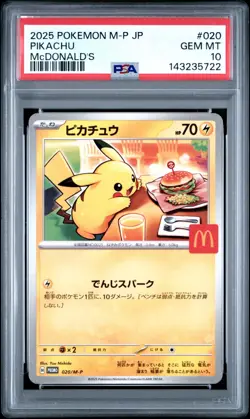 PSA 10 Pikachu 020/M-P McDonald's Happy Meal Exclusive Promo Pokemon Japanese - Image 1