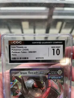 Pokemon Iron Treads ex Holo #066/091 Paldean Fates 2024 - CGC 10 Gem Mint - Image 3