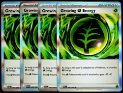 Pokemon TCG 4x Growing Grass Energy 086/088 2026 POR Holo Rare Playset - LP - Image 1