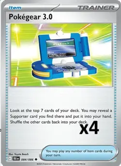 Pokemon TCG-Pokegear 3.0 x4 Playset Black Bolt 084/086 NM - Image 1
