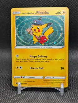 SPECIAL DELIVERY PIKACHU 2021 Pokemon Center Exclusive SWSH074 Black Star Promo - Image 1