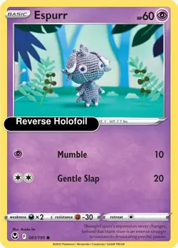 Pokemon - Espurr - Reverse Holofoil [SWSH12 - 081/195 Near Mint] - Image 1
