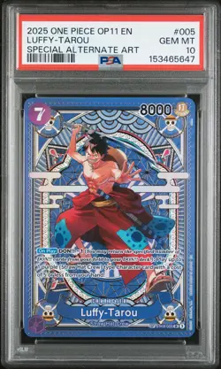 2025 ONE PIECE OP11-A FIST OF DIVINE SPEED #005 LUFFY-TAROU PSA 10 - Image 1