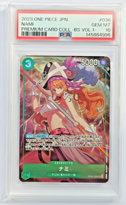 PSA 10 GEM MT Nami One Piece OP02-036 Premium Card Collection Vol.1 GEM MINT - Image 1