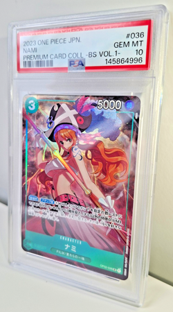 PSA 10 GEM MT Nami One Piece OP02-036 Premium Card Collection Vol.1 GEM MINT - Image 4